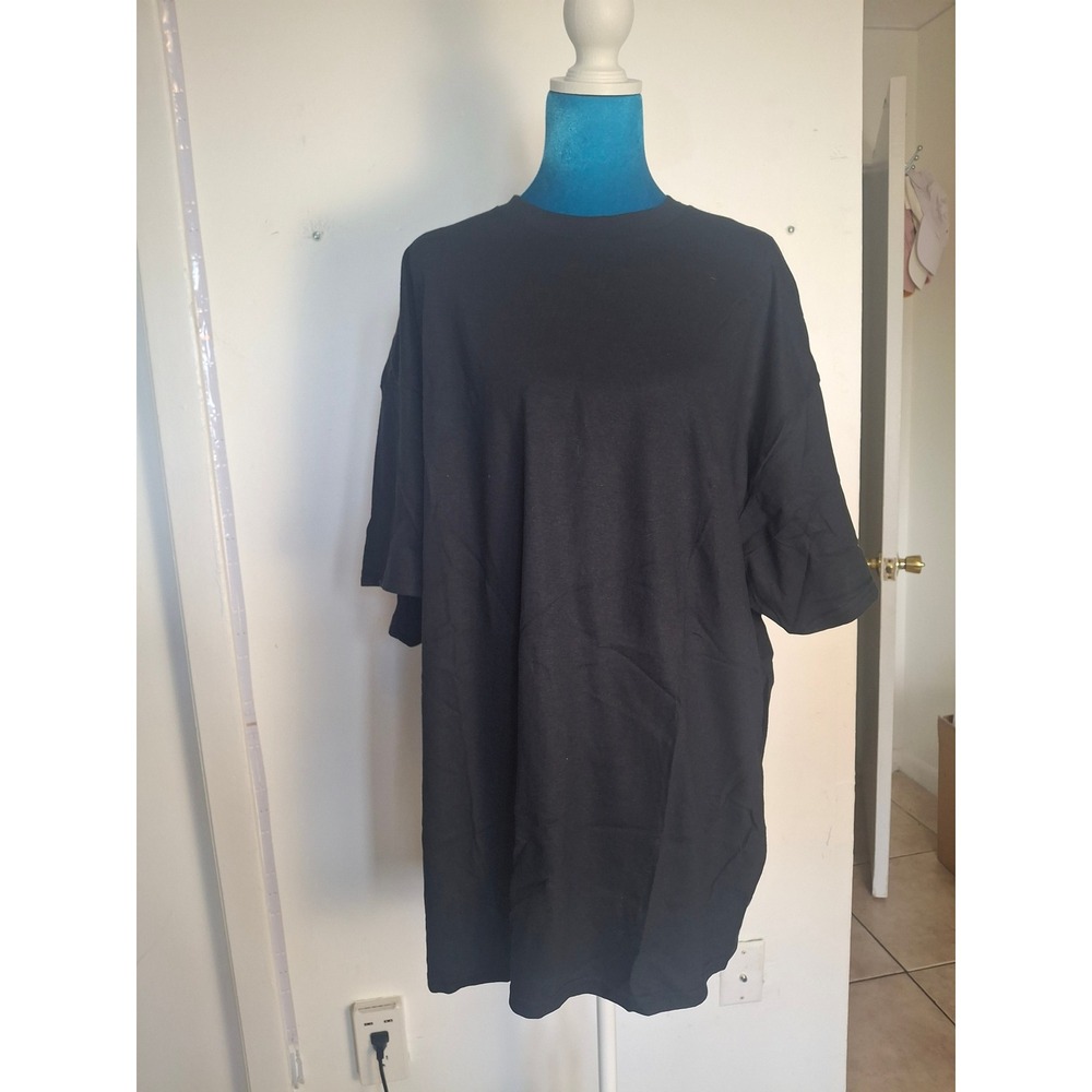 GildanHeavy CottonBlack Short Sleeve T-Shirt Mens 2XLCrew Neck SolidTee lote of7